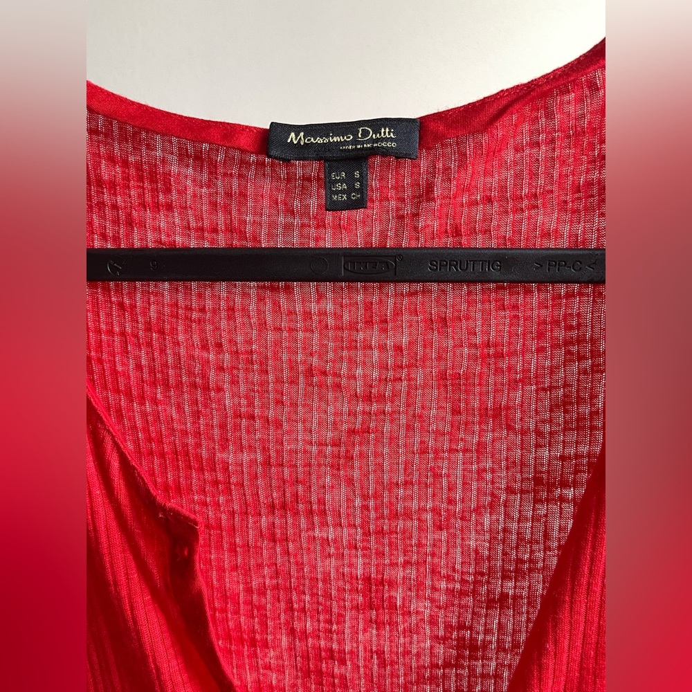 Massimo Dutti Red Button-Up Women's Top / Size S - Picture 6 of 6